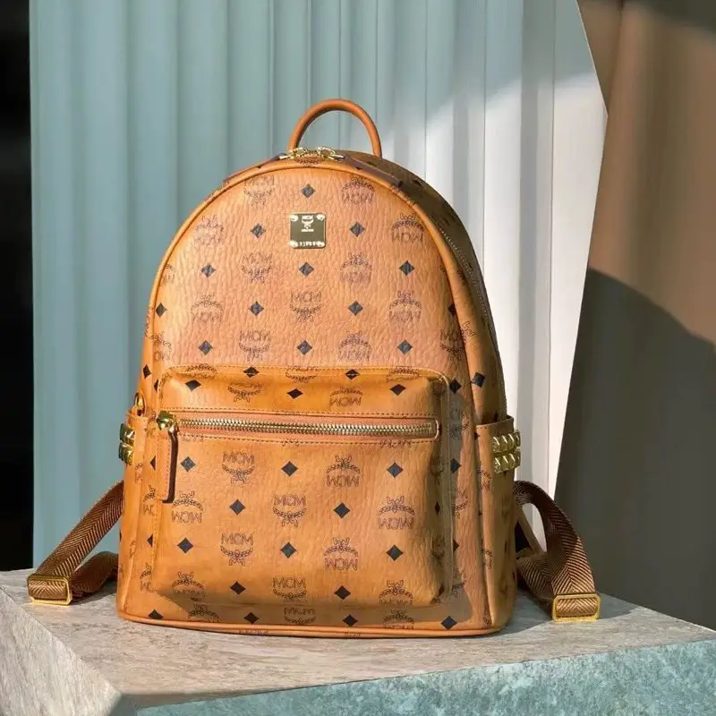 New 2025m Home Printed Backpack for Men and Women, Classic Middle School Student School Bag, Rivet Large Capacity Travel Bag