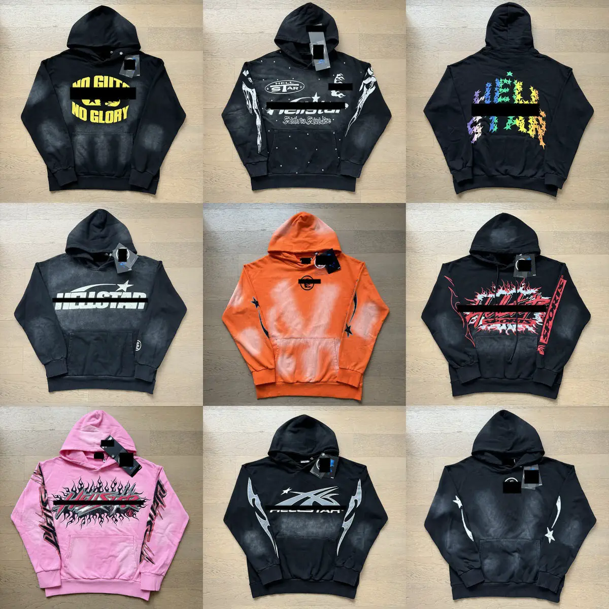2024 New Autum European and American Trendy Brand Washed and Distressed Hoodies for Men and Women, Teenagers, Export Couple Wear Sweatshirt Suits
