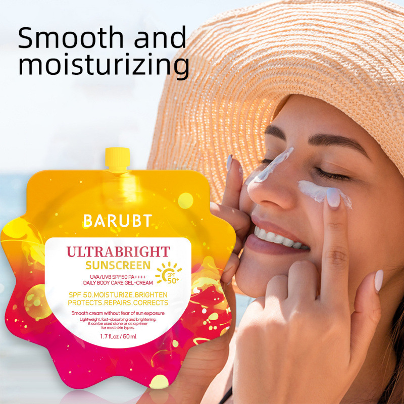 Cross-Border Barubt Isolation Cream Spf50+ Uv Protection, Refreshing, Waterproof, Sweat-Proof, Enhances and Restores Skin Barrier