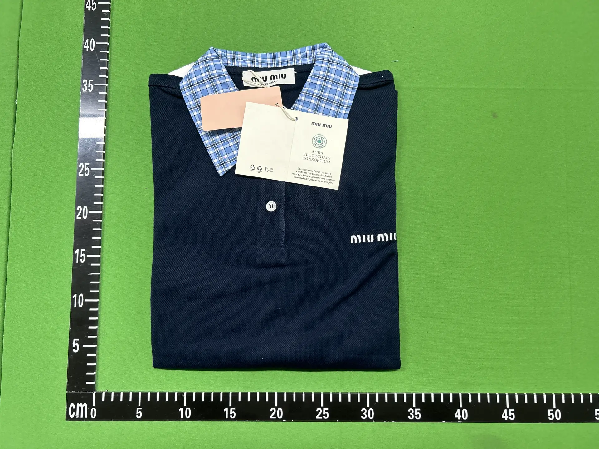 Ceiling MM style patchwork plaid collar polo shirt short sleeved T-shirt unisex college style old money style