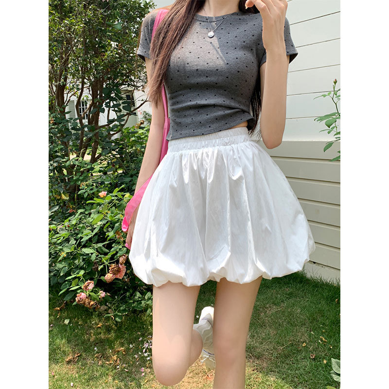 Morning Collar Design Flower Bute Skirt Pants Women's Autumn High Waist Slim-fit Tutu Skirt Fashionable All-match Small White Skirt