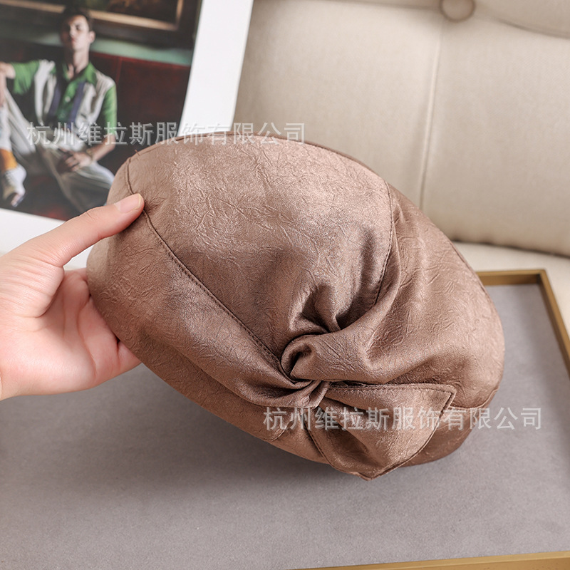 Buta Autumn and Winter Beret Women's Painter's Hat Twist Hat Retro Dome Hat Foreign Fashion Painter's Hat 0752
