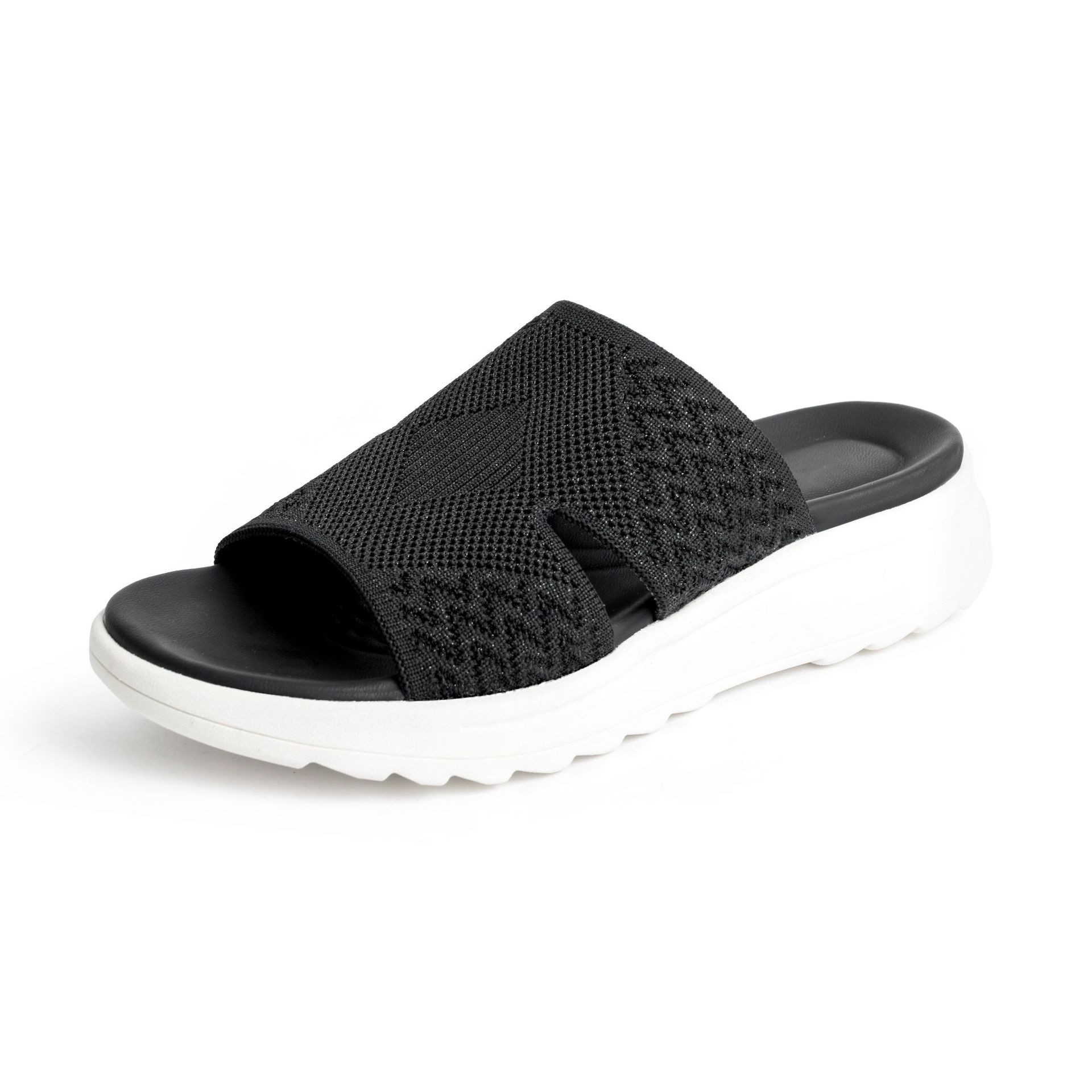 in stock Slippers Flat plus size Summer Outer Wear Black Wedge Breathable Casual Beach Comfortable Women's Sandals