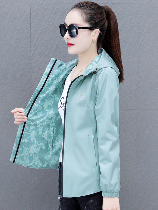 All-match Double-sided Jacket Short Coat Women's Spring and Autumn New Loose Hooded Coat Casual Jacket Top for Women