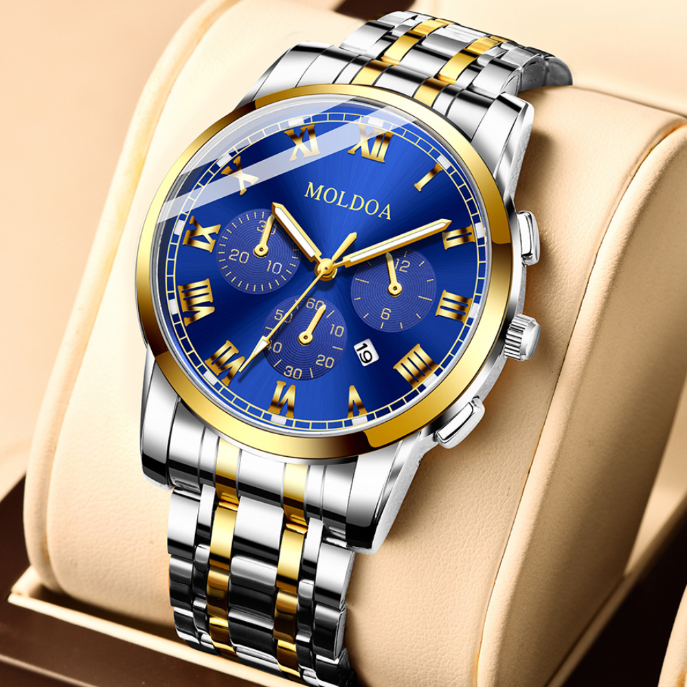 New men's watch men's waterproof calendar luminous fashion fashion foreign trade cross-border shrimp skin TikTok fast hand one-piece delivery