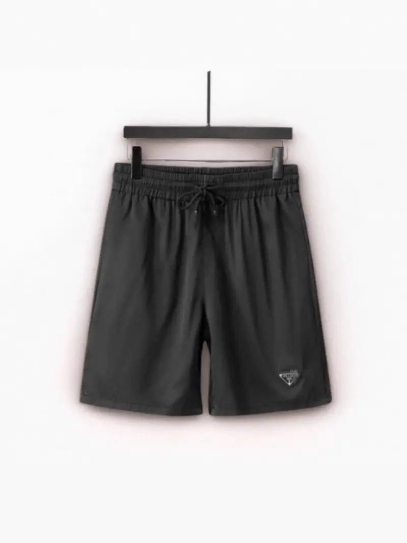 Cross-Border Trendy Brand Metal Triangle Logo Summer Men's Simple Ice Silk Quick-Drying Shorts Casual Sports Pants