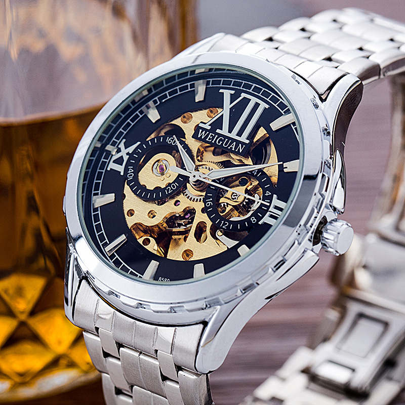 Fully Automatic Mechanical Watch Hollow Waterproof Luminous Trendy Fashion Men's Watch Business Douyin Drop Shipping