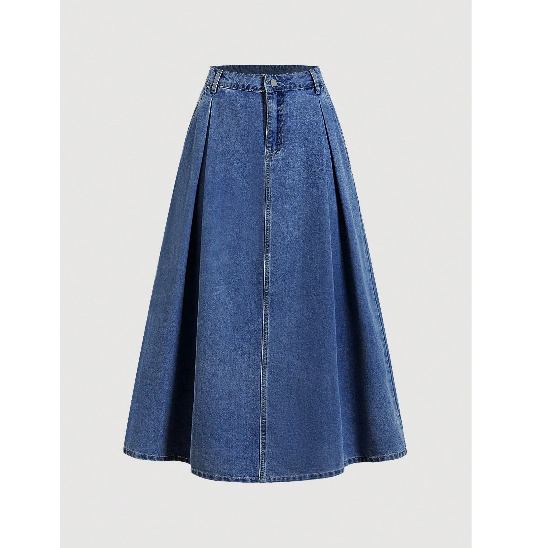 Elegant and Stylish, College-Style Denim Skirt, Simple and Versatile, Fashionable Item, Stretch Denim Skirt