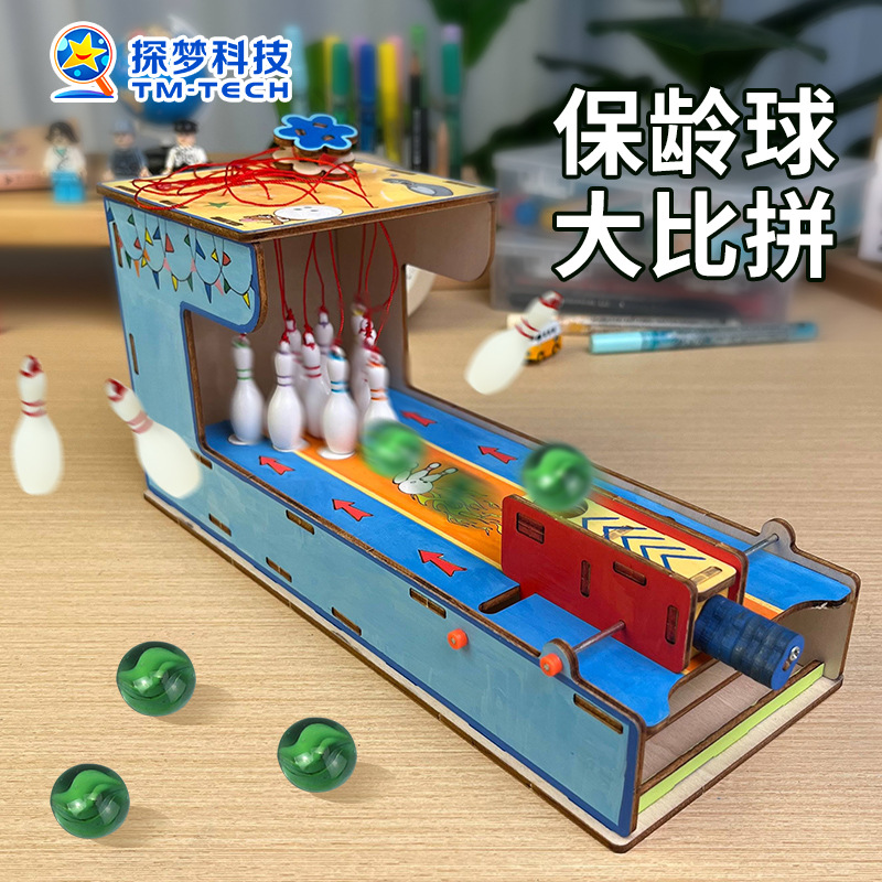 Science and Technology Small Making Bowling Toys Science Small Experiments Parent-Child Interactive Desktop Games Educational Toys for Primary School Students