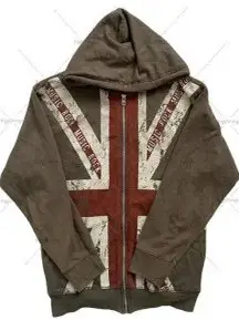 Retro Zipper Hooded Sweater, Classic Loose Sport Coat