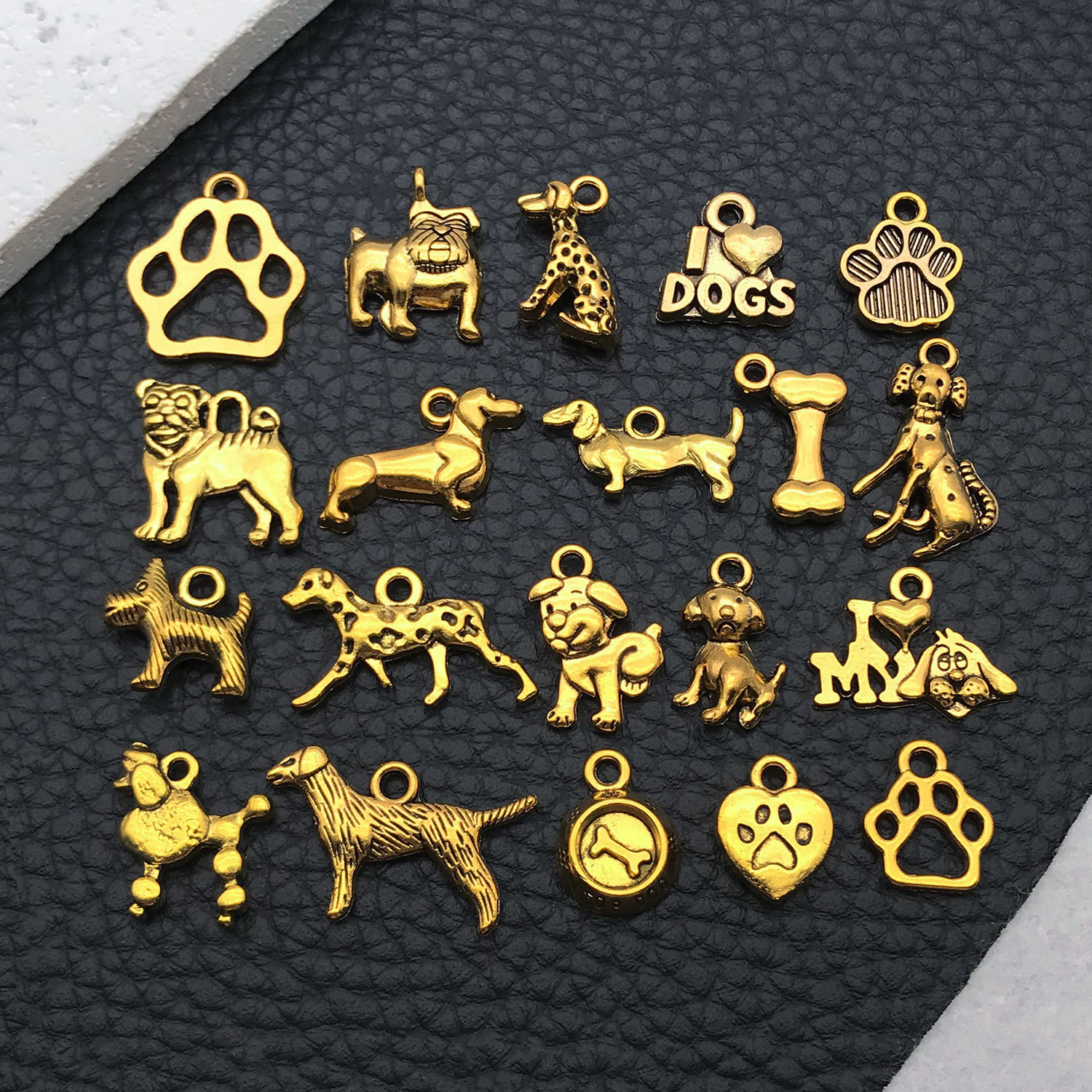 1 new kc gold alloy animal puppy series pendant pendant pendant diy bracelet necklace jewelry clothing accessories