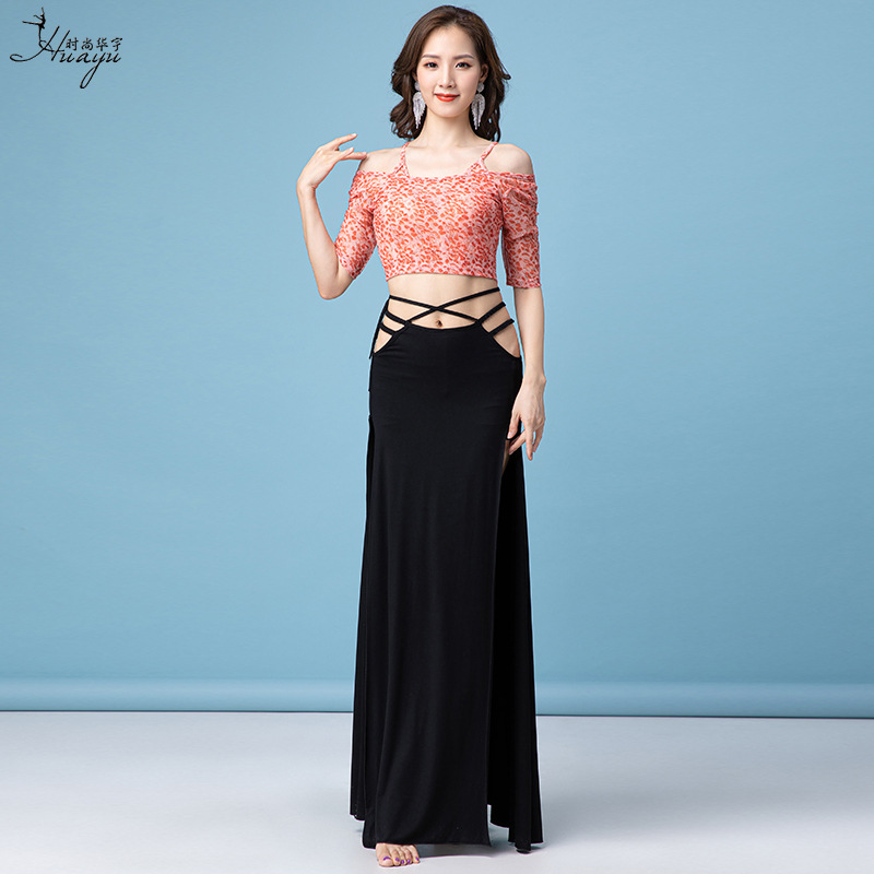 Fashion Huayu New Belly Dance Sexy Top Split Skirt Performance Clothes Oriental Dance Clothes Practice Clothes Women