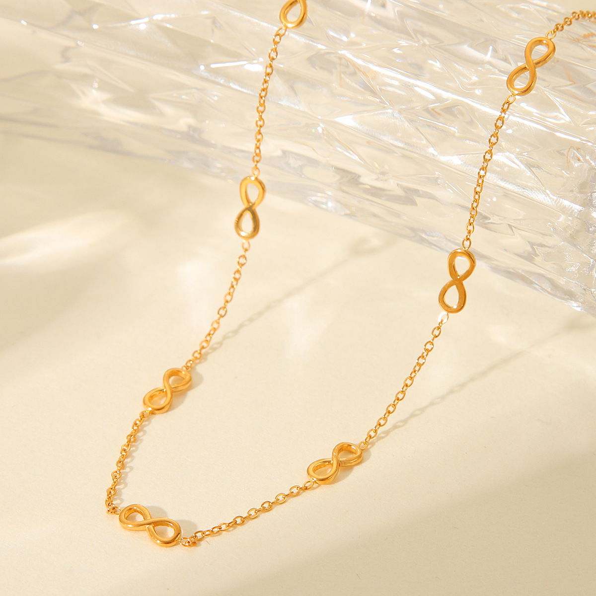 Europe and the United States INS net red with titanium steel necklace 18K gold plated stainless steel digital necklace without fading clavicle chain neck chain