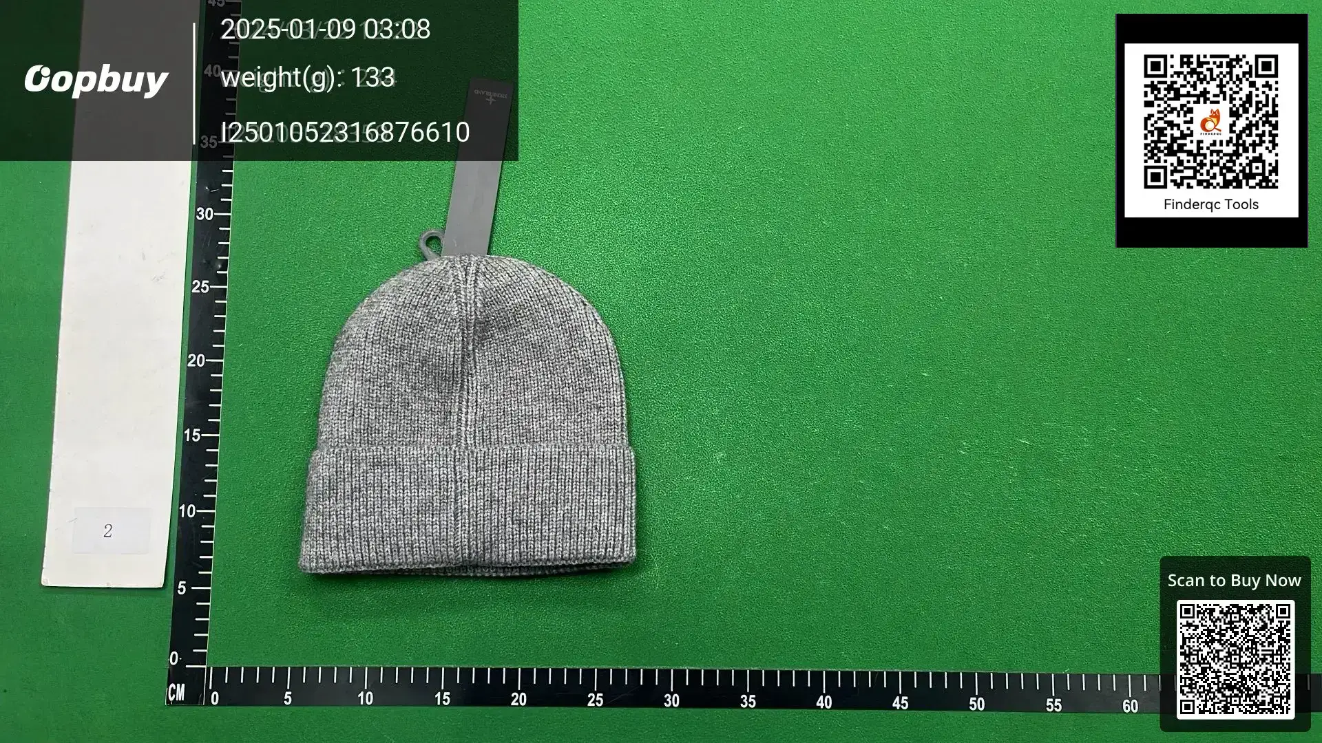 Stone Island Grey Folded Beanie Hat