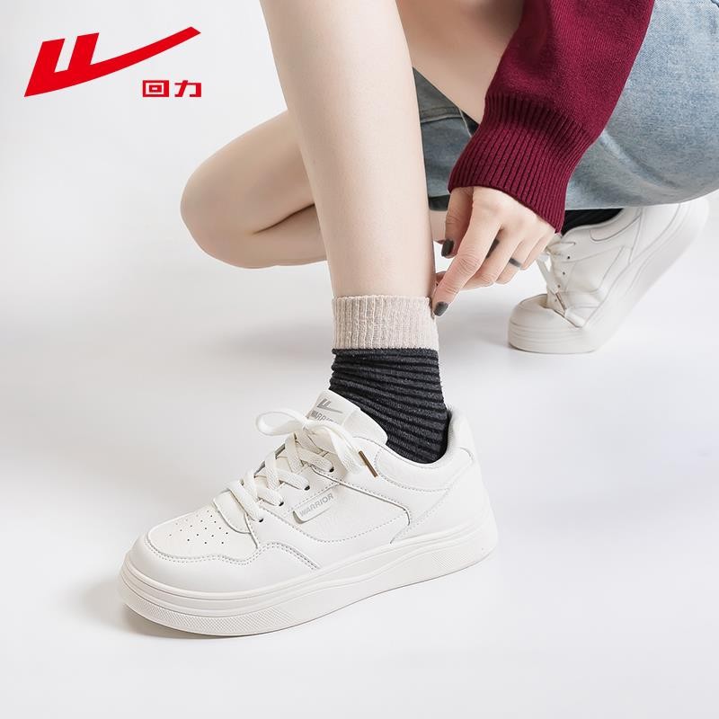 Warrior Sneakers for Women 2026 New Spring Versatile Lightweight White Shoes Fashionable Sports Shoes Thick-Soled Casual Shoes t