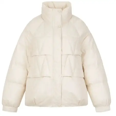 Cream Hooded Down Jacket