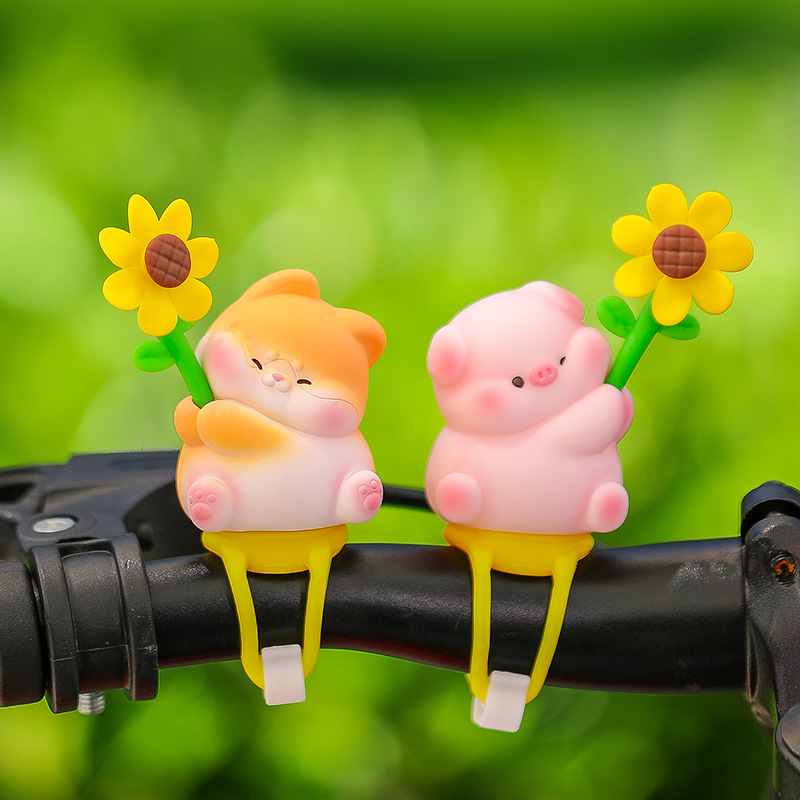 Bicycle Ornaments New Style Cute Pet Windmill Paradise Electric Car Motorcycle Decoration Ornaments Cartoon Animal Small Windmill