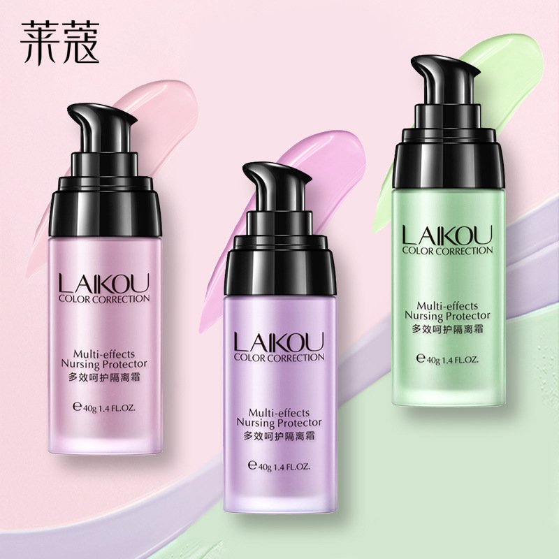 Lecco Isolation Cream Tricolor Red Green Purple Base Moisturizing Beauty Protection Natural Makeup Makeup Front Milk Manufacturers Supply