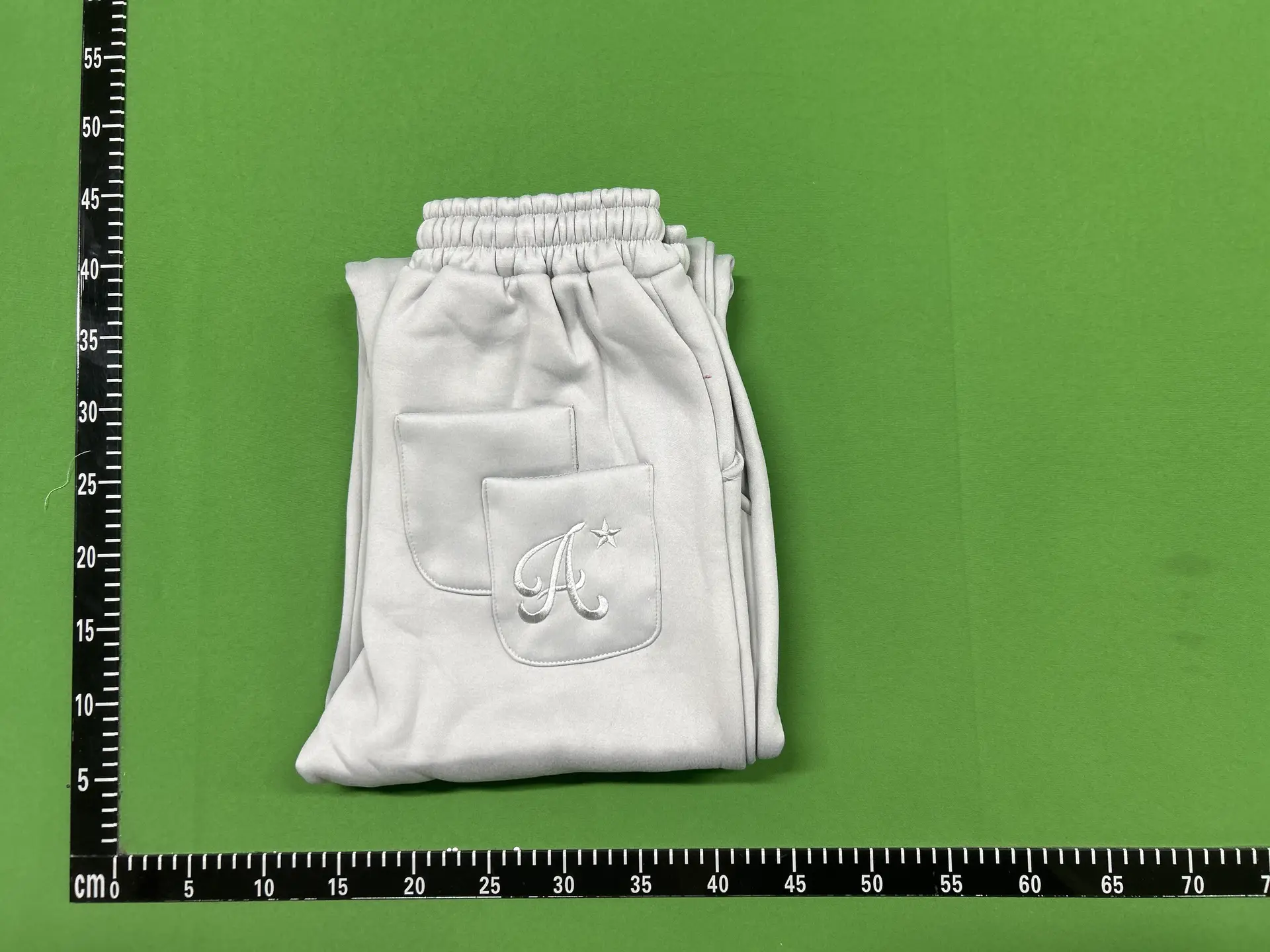 Light Grey Sweatpants with Embroidered A Logo