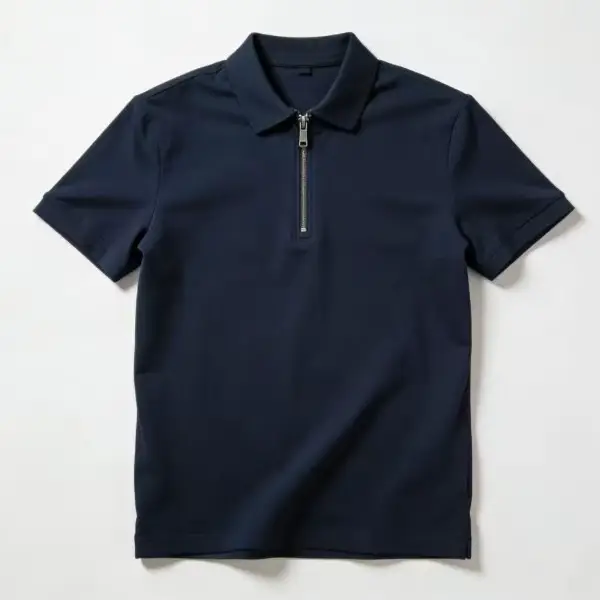 Custom Slim Fit Half-Zip Polo Shirt with Tipping 半拉Polo Y