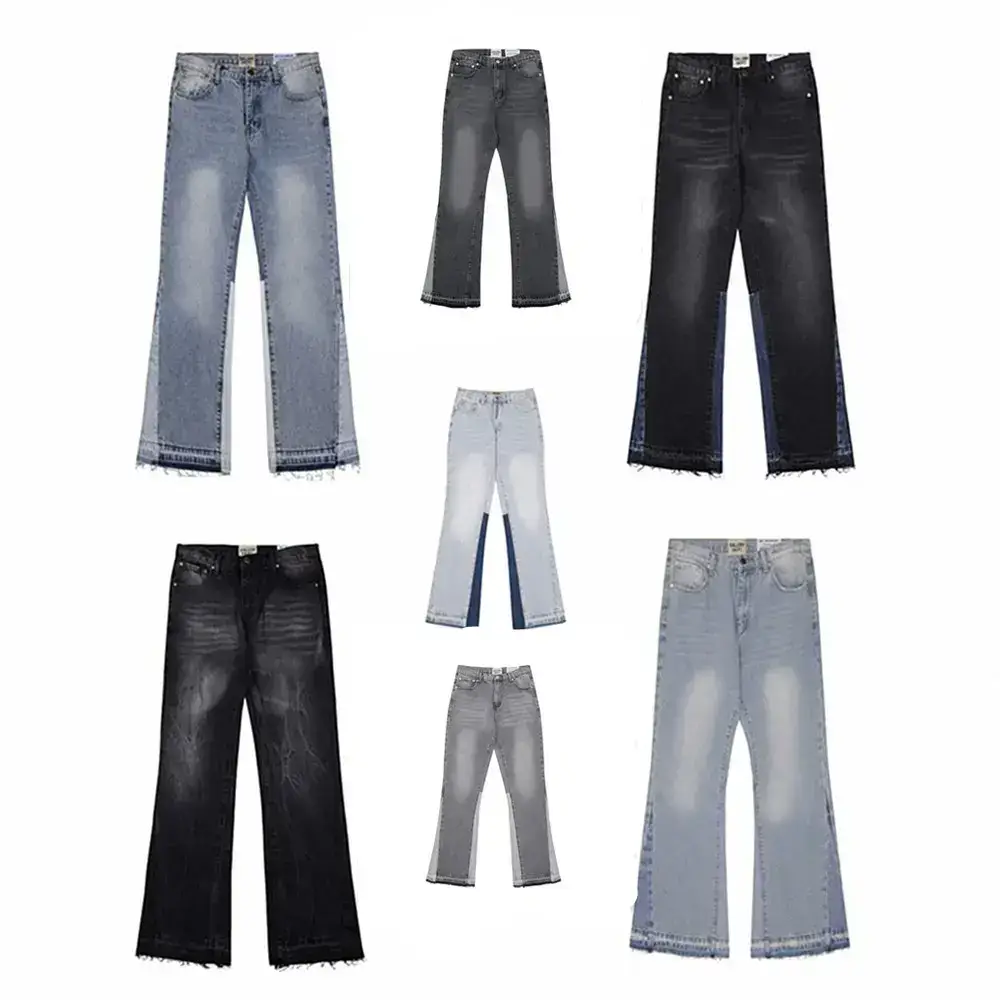 24s cross-border European and American fashion brand gallerydept color matching flared jeans men's and women's high street mop straight trousers