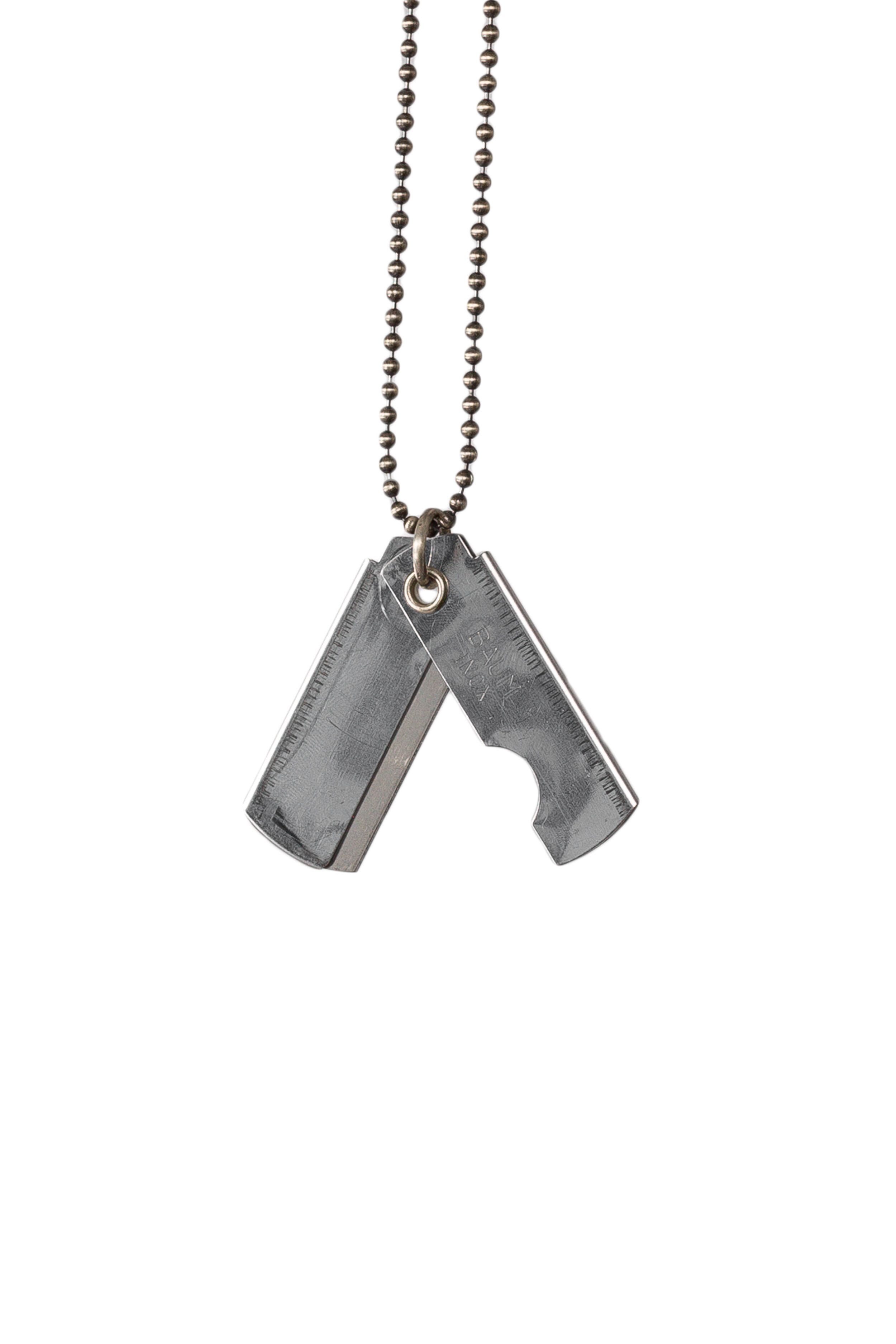 -Wr-Centry Cccp Style Old Foldableing Blade Necklace Retro Stainless Steel Ball Chain Niche Stylish Accessories