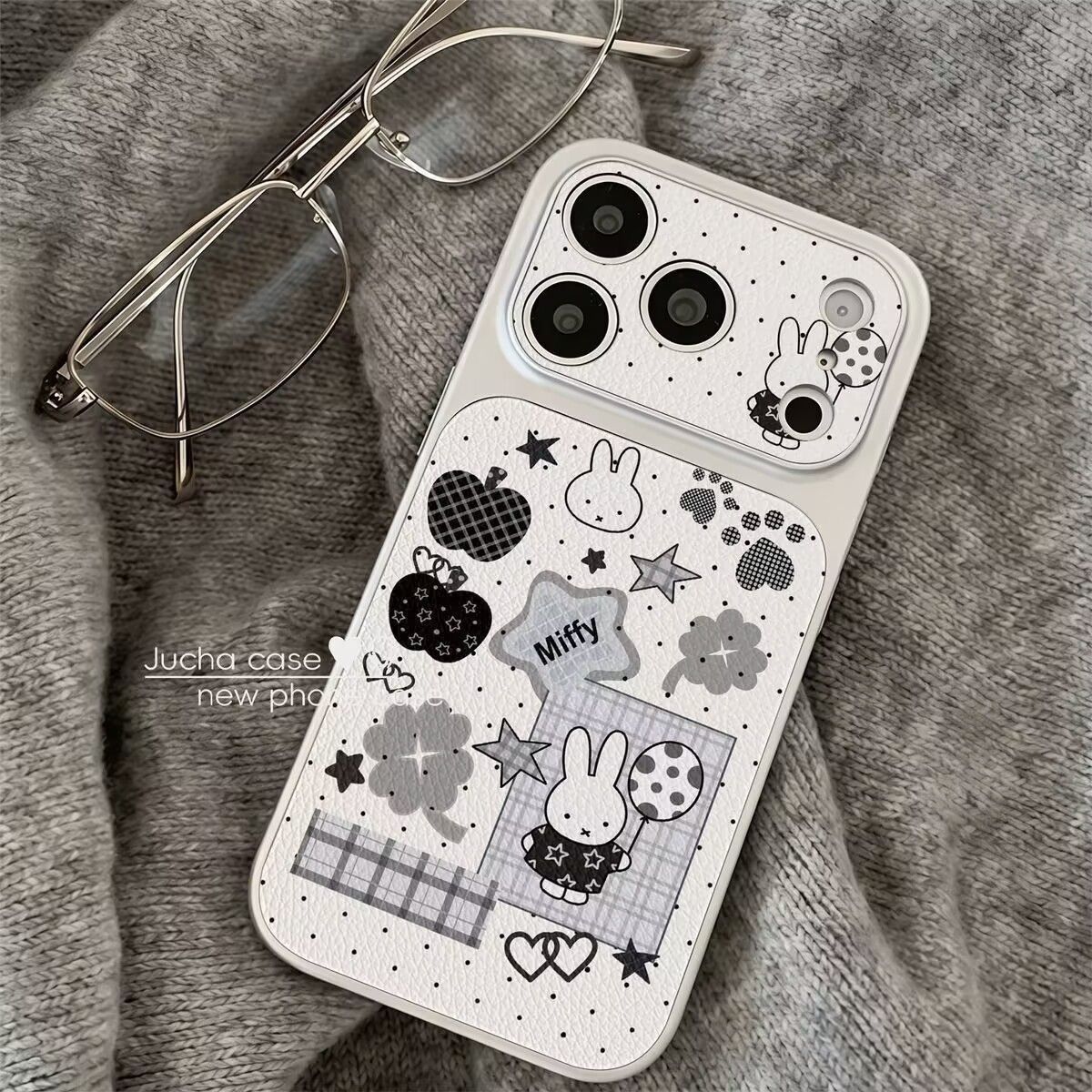 Balloon Miffy Large Window Case Suitable for Apple 17 Pro Max Phone Case 16 Silver Frame 15 Cute 11 Full Cover 13 14