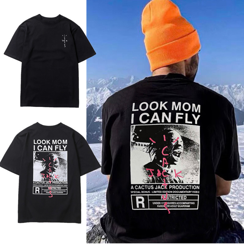 Spring and Summer New European and American High Street TS Letters Roaring Portrait Printed T-shirt Loose Casual Men's and Women's Couples Short Sleeves