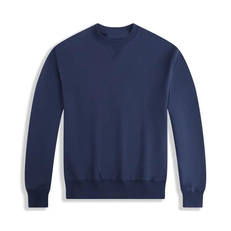 Autumn and winter round neck hoodie for men, made of pure cotton with sports and thick velvet, embroidered small label, casual and simple casual top jacket