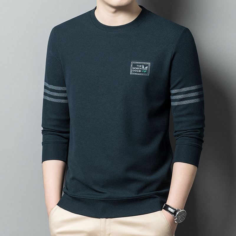 Waffle Youth Casual Long Sleeve Sweatshirt Daily Casual All-Match Autumn Sweatshirt Casual Decoration Young T-Shirt