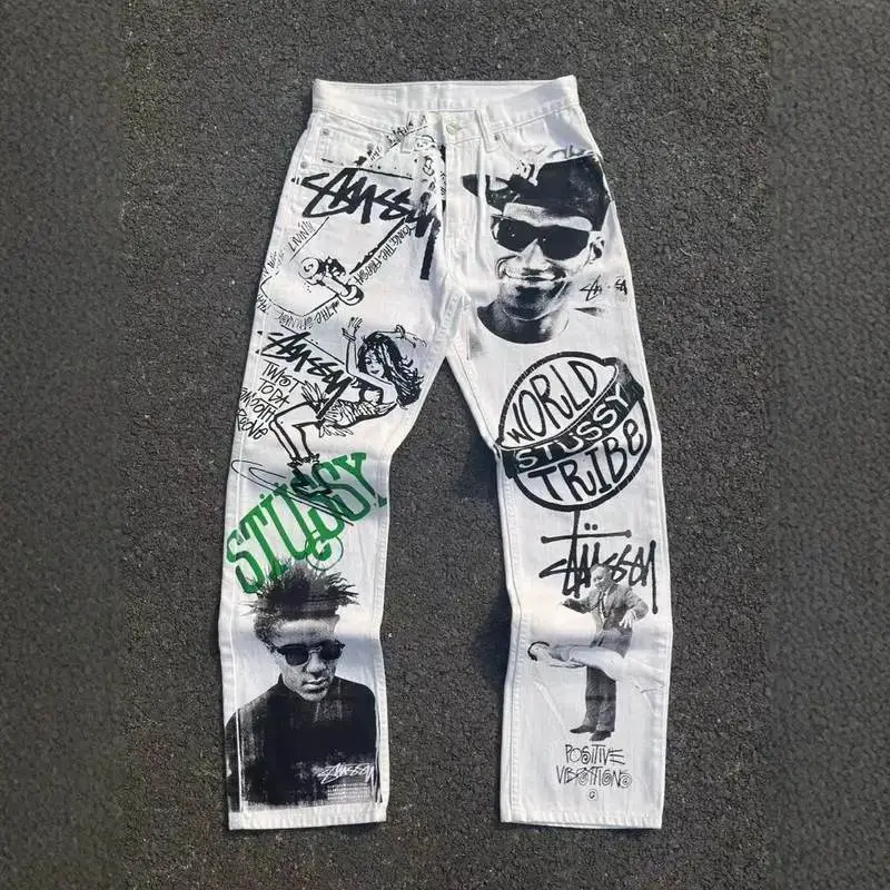 Stussy Graffiti Print Jeans