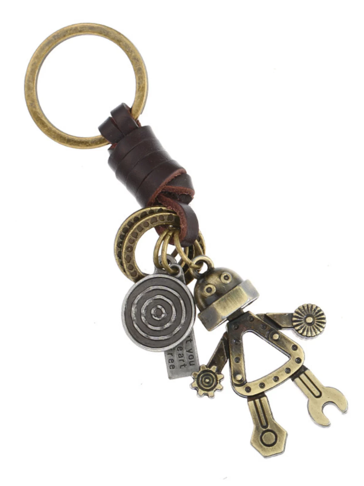 Soul Collision Retro Braided Leather Keychain Simple and Unique Cute Robot Pendant Car Key Holder QC-Foto von TAOBAO auf Qualit.ly