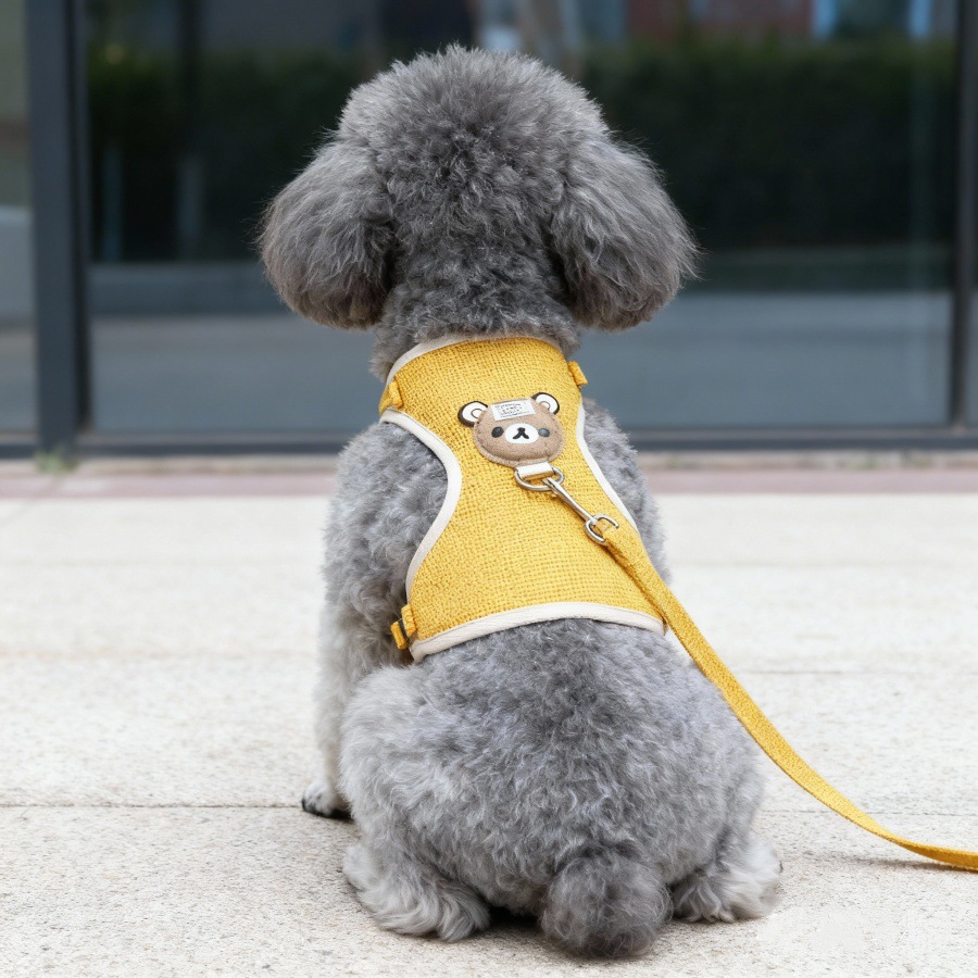 Dog Rope Harness Type Cute Dog Leash Non-Stretching Pet Harness Dog Walking Rope Anti-Breakaway Dog Harness