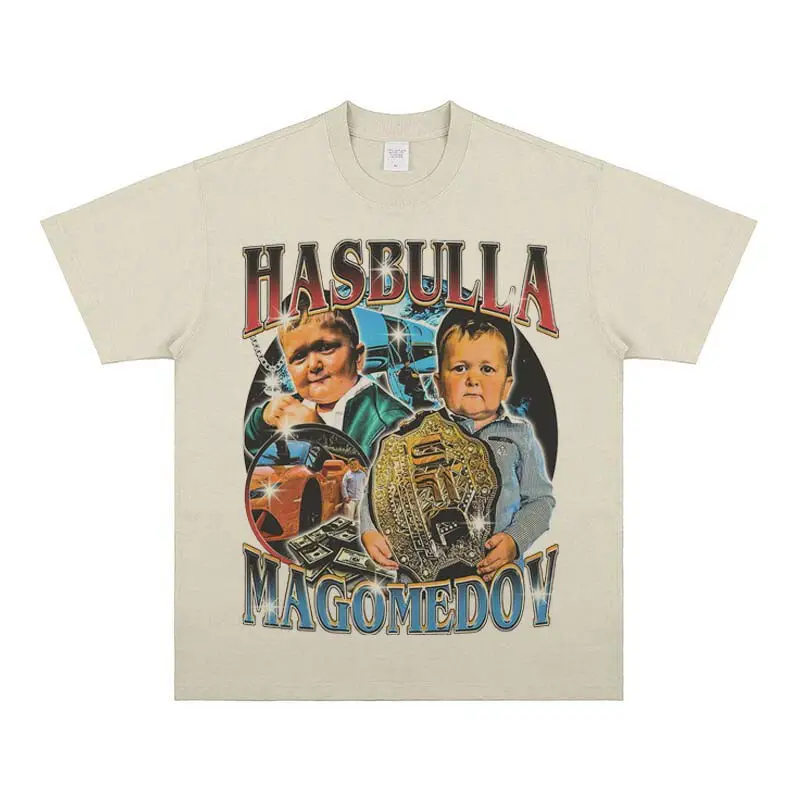 Ufc Hasbulla Vintage Little Habib American retro Fighting Athleisure pure cotton Short-Sleeved T-Shirt