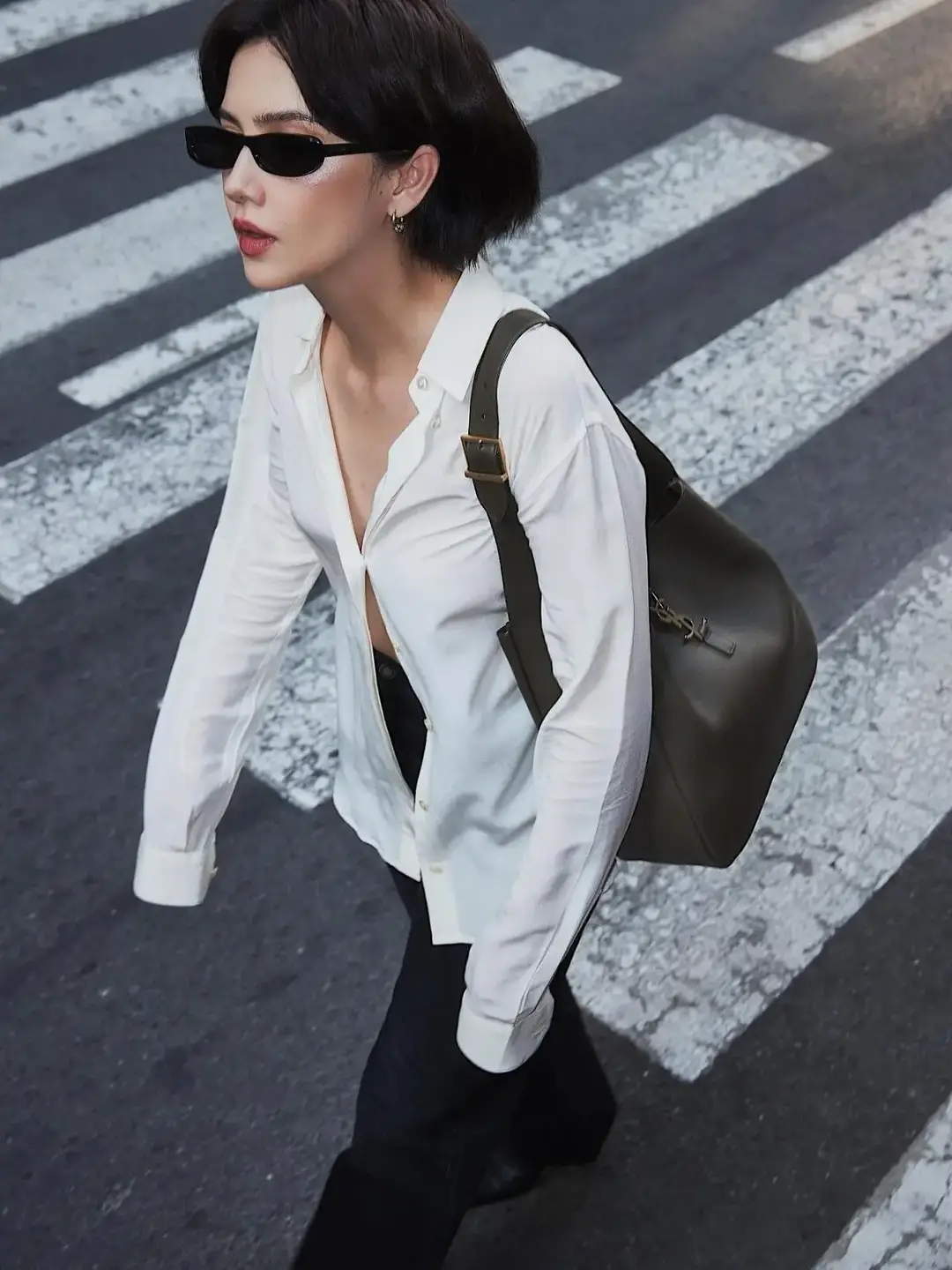 Cat-Eye Sunglasses for Men, Jiaer, European and American Trendy, Cool, Slimming Look, Narrow-Frame, Anti-Uv, Hot Girl, Retro White Sunglasses for Women