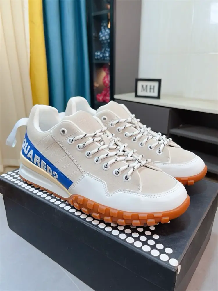 Dsquared2 Men's Shoes British Fashion Sports Casual Shoes D2 Power Thick Sole Height Increasing Shoes Low Ankle Breathable Easiest for match