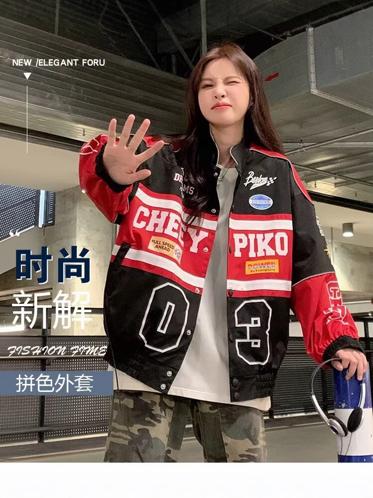 Foreign Trade Wholesale American Motorcycle Baseball Suit Men's and Women's Spring and Autumn Street Loose Racing Suit Jacket Couple Cross-border Jacket