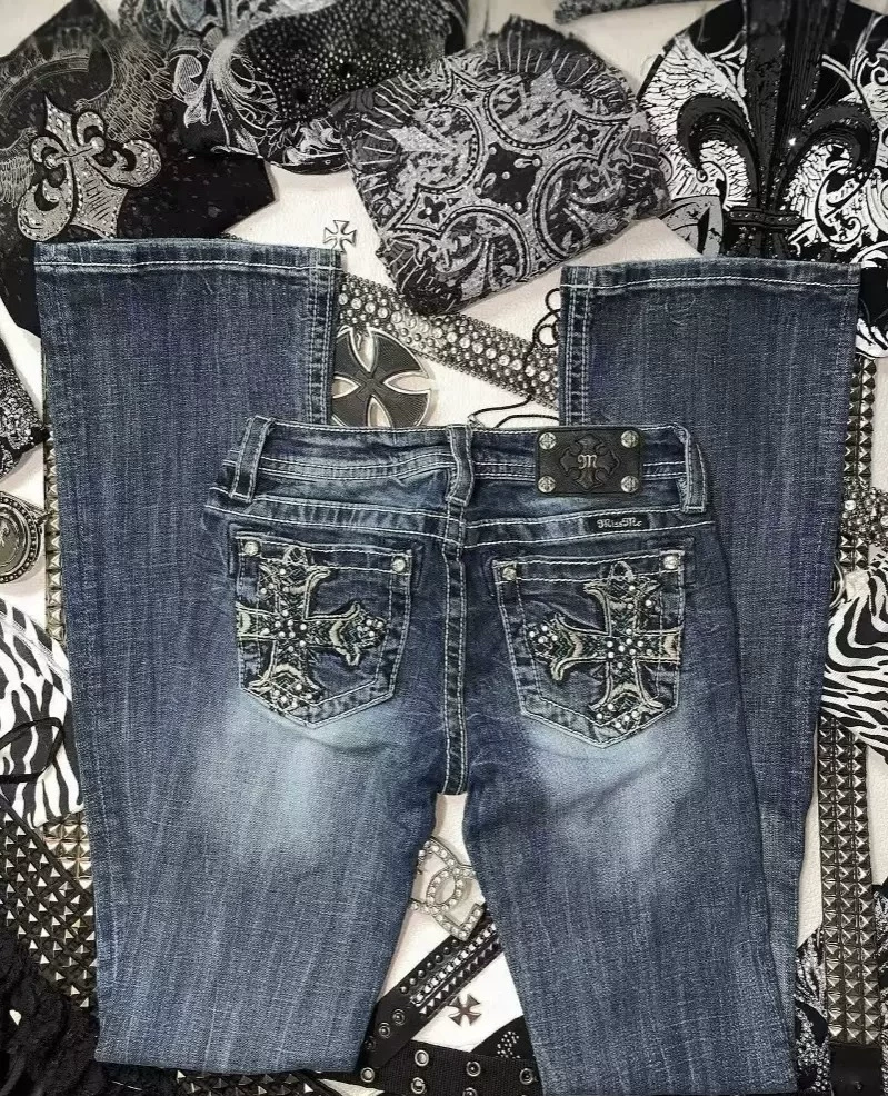 New cross-border foreign trade jeans washed and worn denim jeans trend long pants