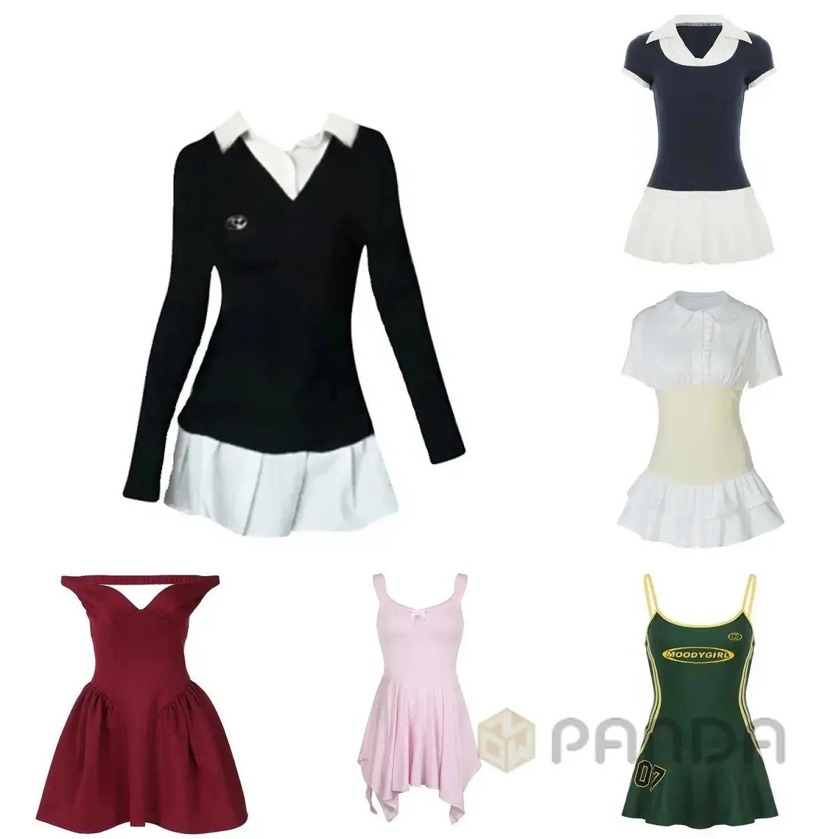 High-quality preppy-style dress. Please add WhatsApp: 12817456895if you need a size guide.
