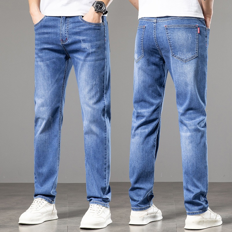 Slim Fit Straight-Leg Men's Jeans, Men's Business Casual Skinny Pants, Men's Model 353, Main Recommendation