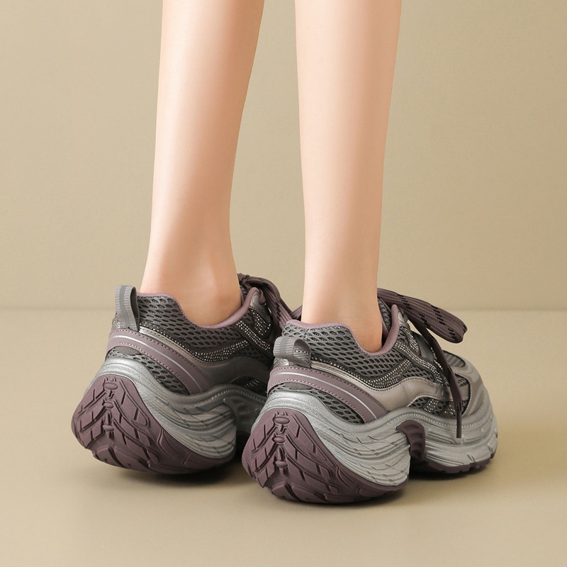 Zhr Thick-Soled Height-Increasing Dad Shoes for Women 2026 Spring and Autumn New Casual Shoes Breathable Sports Shoes for Women