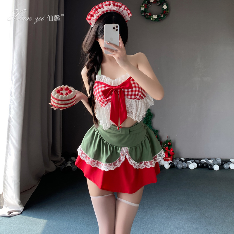 Fairy Love Underwear Christmas Dress Sweet Sister Uniform Cute Maid Dress Bed Passion Small Chest suit Temptation 655