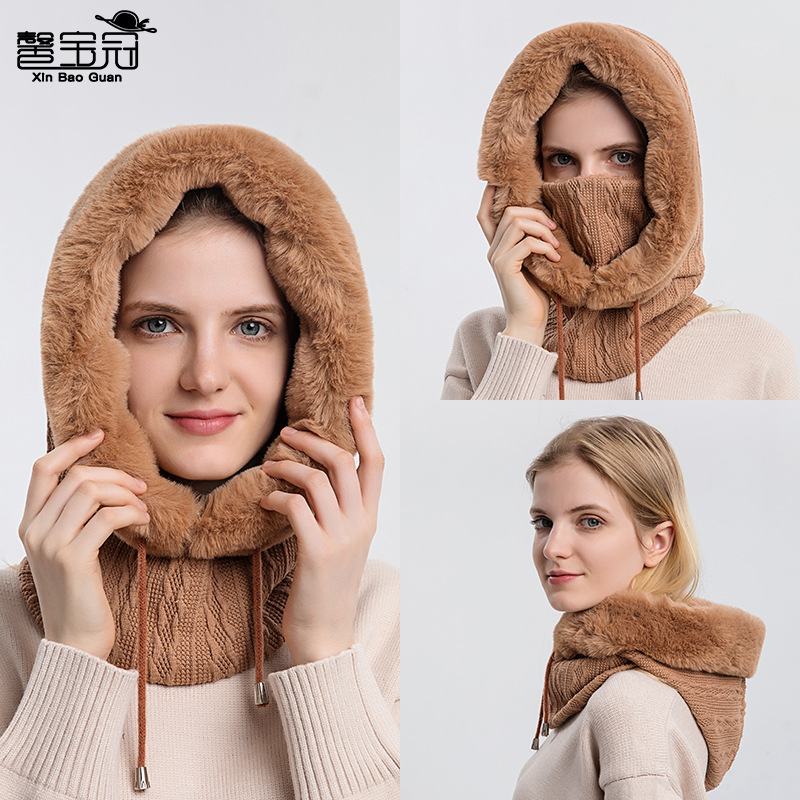 9876 Cross-Border Winter Hat, Outdoor Cycling Hood, Cold-Proof Ski Hat, Warm Neck Scarf, Mask, Integrated Cold-Proof Hood