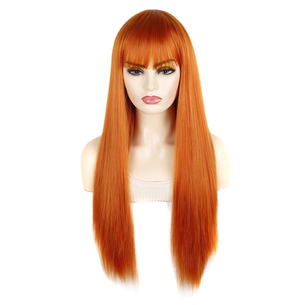 Anime Wig Headgear Straight Hair Headgear Daily Ball Night Shop Long Straight Hair Straight Bang COSPLAY Wig Headgear