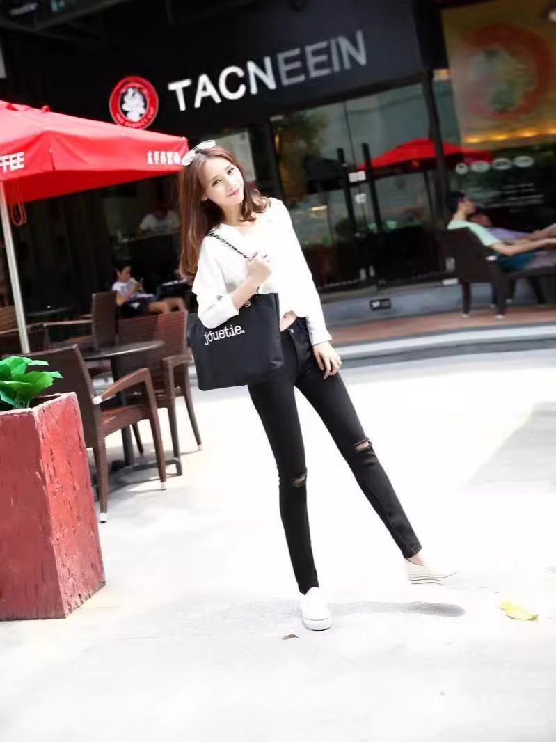 Peach Hip light blue Jeans Women's Skinny Pants High Waist Tight 2024 Spring and Autumn Slim Fit Slimming Stretch Cropped Pants