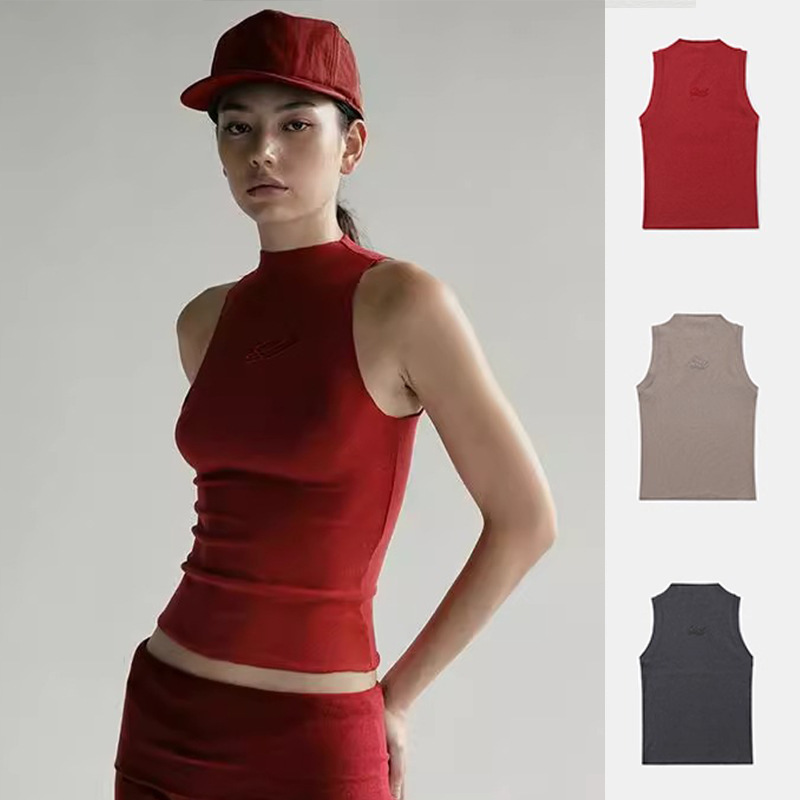 Korean Badblood Bcac Series Half Turtleneck Vest Suspender Female Design Sexy Sexy Off-The-Shoulder Top