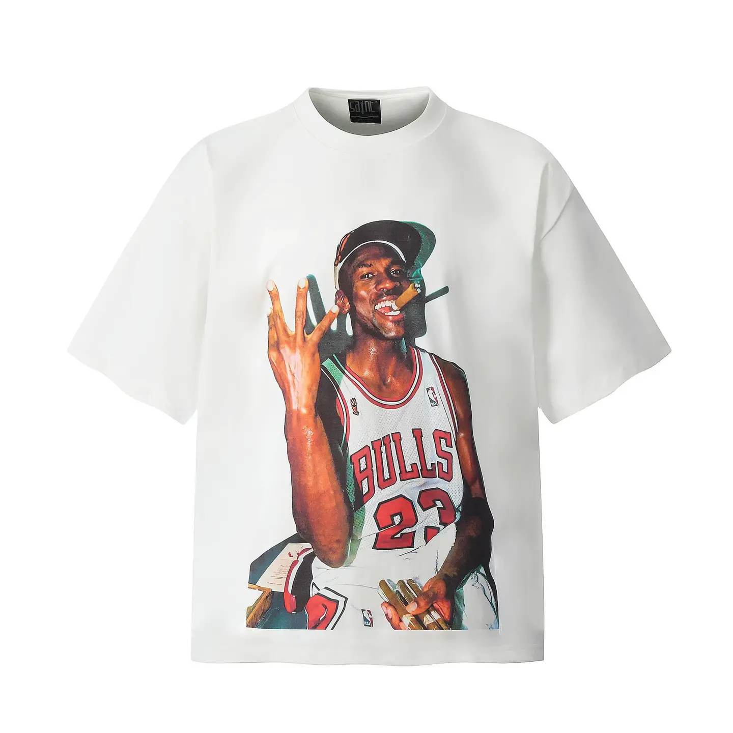 Saint Trendy 25 Spring New European and American Hip-Hop Distressed Letters Men's Trendy Brand Loose Couple Casual Short-Sleeved Summer
