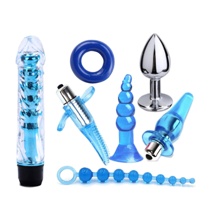 Smsexy combination multi-piece adult anal plug simulation penis combination suit 7-piece set 8-piece sex supplies