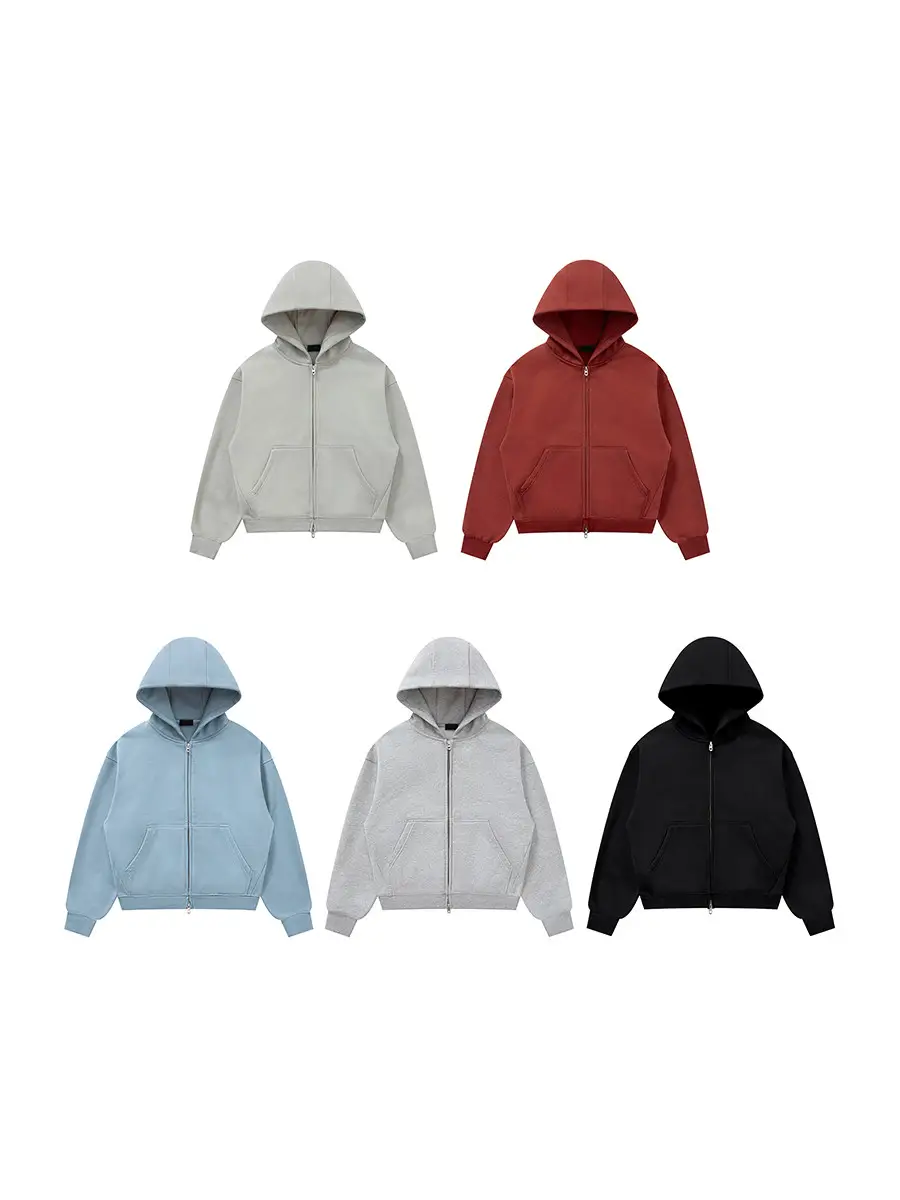 〔 Plus No Logo 〕25Aw “Classic Choice” Muscle Zipper Sweatshirt Short Loose Jacket for Men and Women