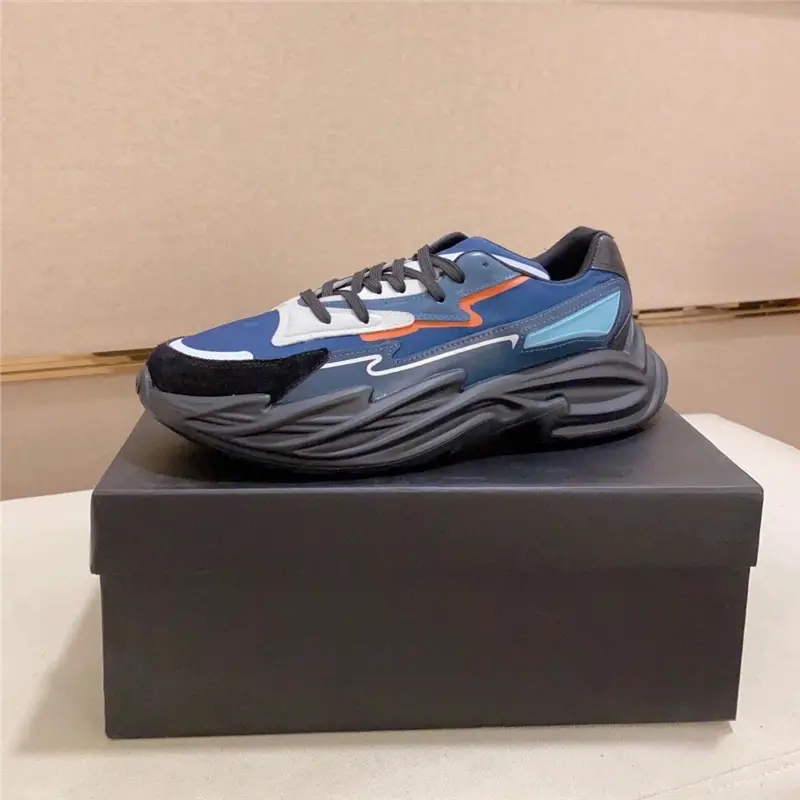 European Men's Shoes 2024 New Lace-Up Thick-Soled Shoes Men's Versatile Lightweight Color Matching Casual Sports Shoes Men's Dad Shoes